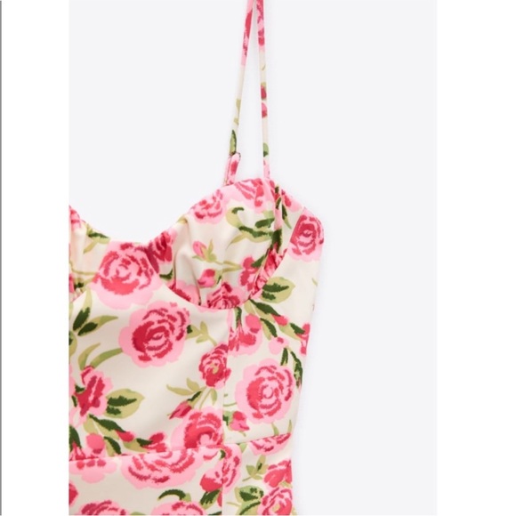 New Zara | Floral Print Corset Style Dress - Picture 8 of 10